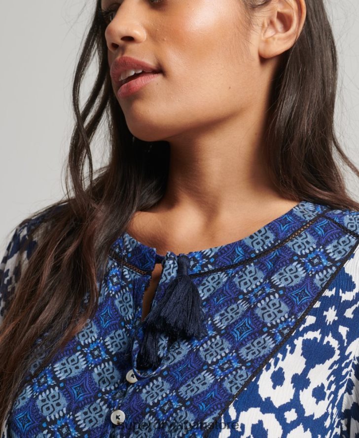 ヴィンテージノッチネックミニドレス 女性 Superdry 衣類 青 2J62PZ2182