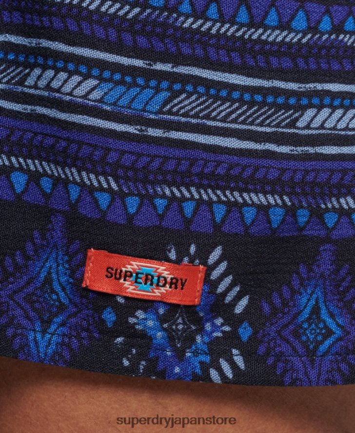 ヴィンテージノッチネックミニドレス 女性 Superdry 衣類 青 2J62PZ2182