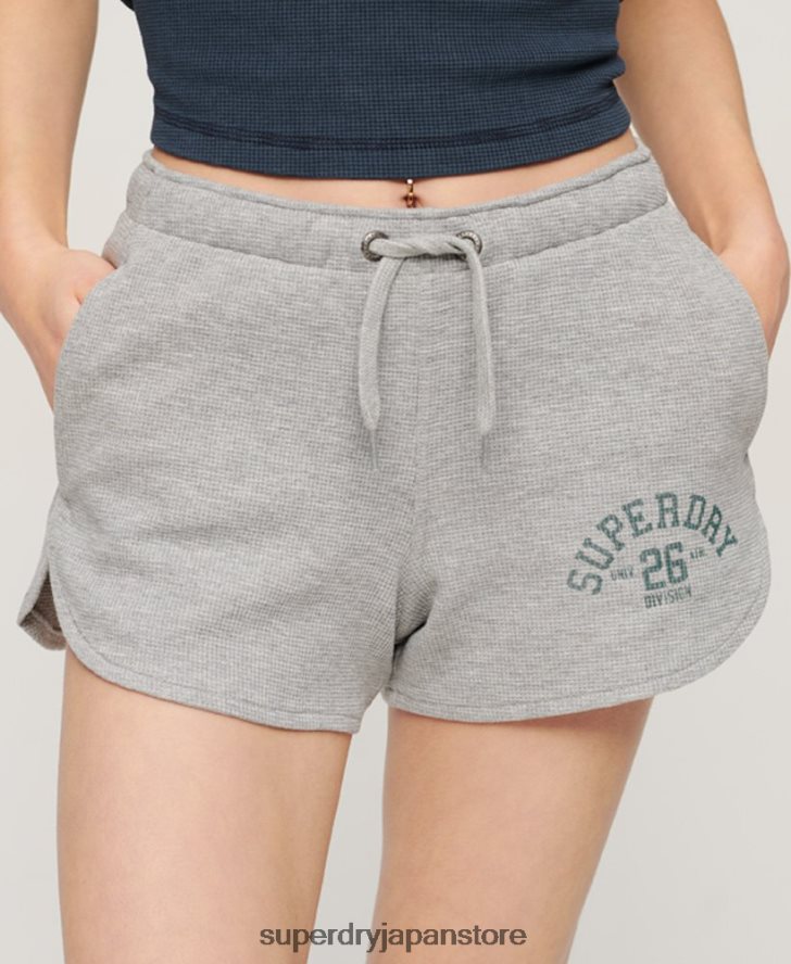 アスレチックエッセンシャルワッフルショーツ 女性 Superdry 衣類 グレー 2J62PZ2183
