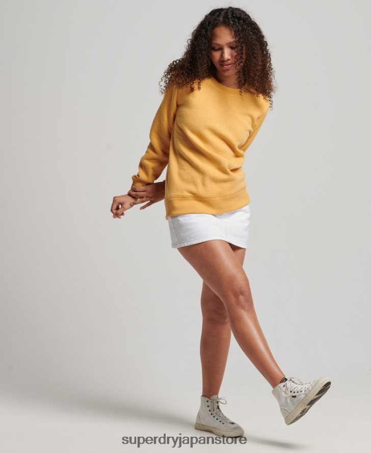 ヴィンテージロゴ刺繍クルースウェットシャツ 女性 Superdry 衣類 黄色 2J62PZ2186