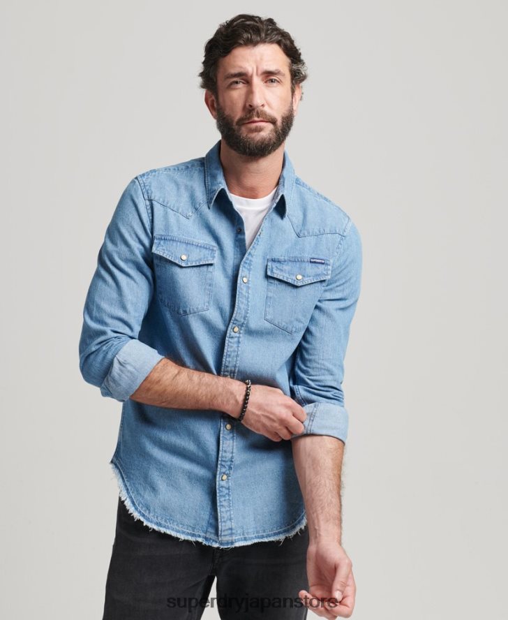 復活シャツ 男性 Superdry 衣類 青 2J62PZ219