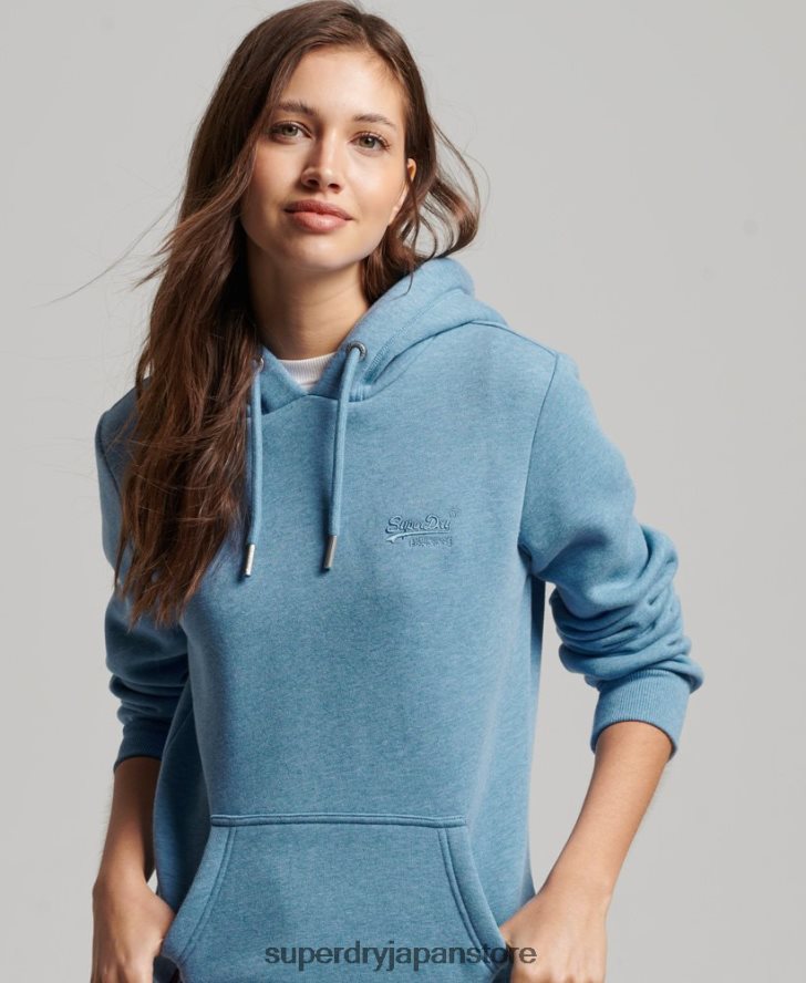 ヴィンテージロゴ刺繍パーカー 女性 Superdry 衣類 青 2J62PZ2194