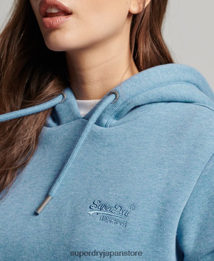 ヴィンテージロゴ刺繍パーカー 女性 Superdry 衣類 青 2J62PZ2194