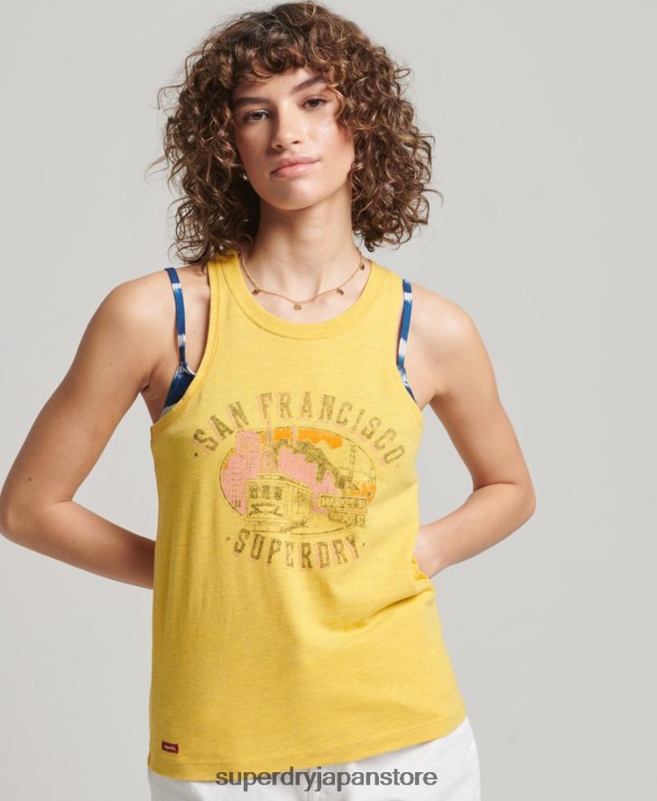 ヴィンテージシティお土産ベスト 女性 Superdry 衣類 オレンジ 2J62PZ2199