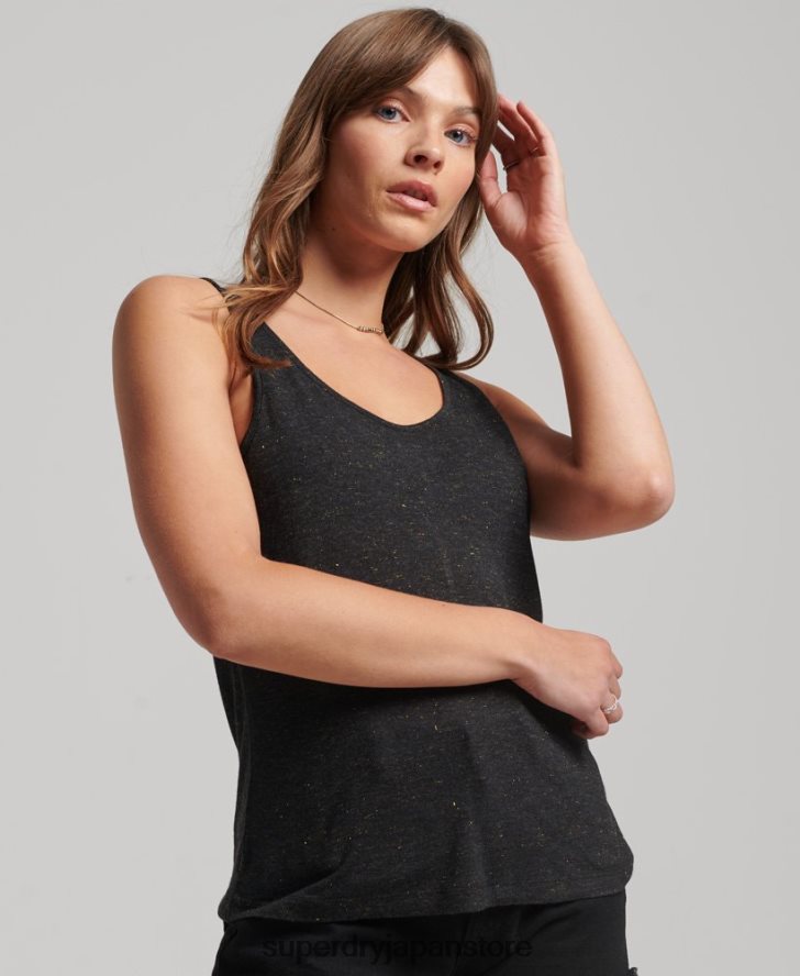 スタジオジャージタンクトップ 女性 Superdry 衣類 黒 2J62PZ2201