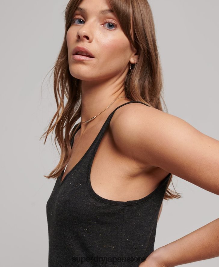 スタジオジャージタンクトップ 女性 Superdry 衣類 黒 2J62PZ2201