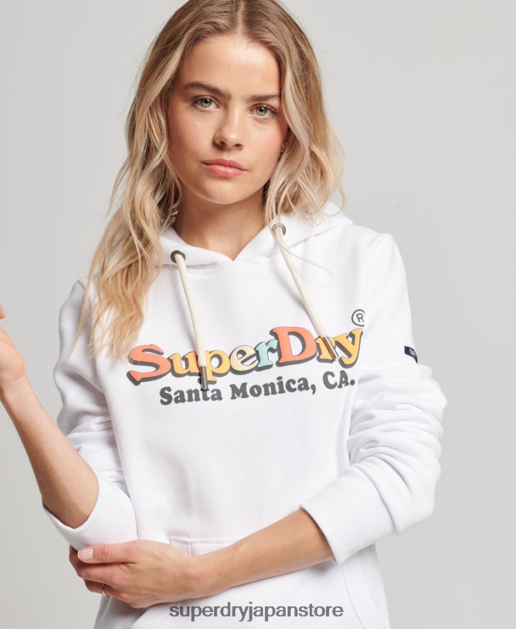 ヴィンテージレインボーパーカー 女性 Superdry 衣類 白 2J62PZ2206