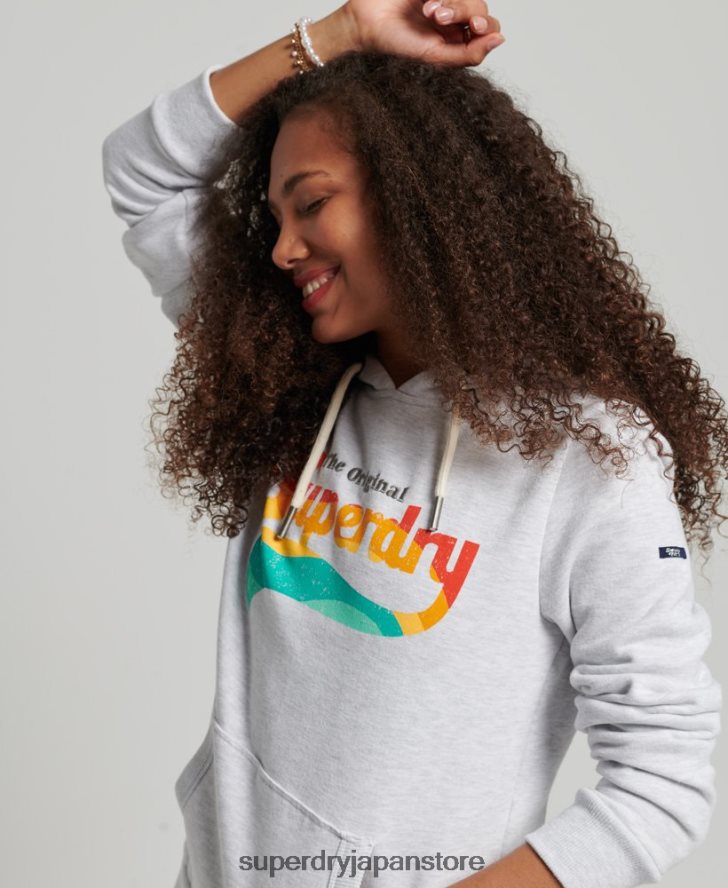 ヴィンテージレインボーパーカー 女性 Superdry 衣類 ライトグレー 2J62PZ2207