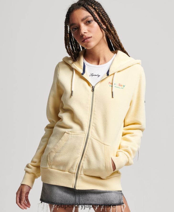 ヴィンテージ レインボー ジップ パーカー 女性 Superdry 衣類 黄色 2J62PZ2208