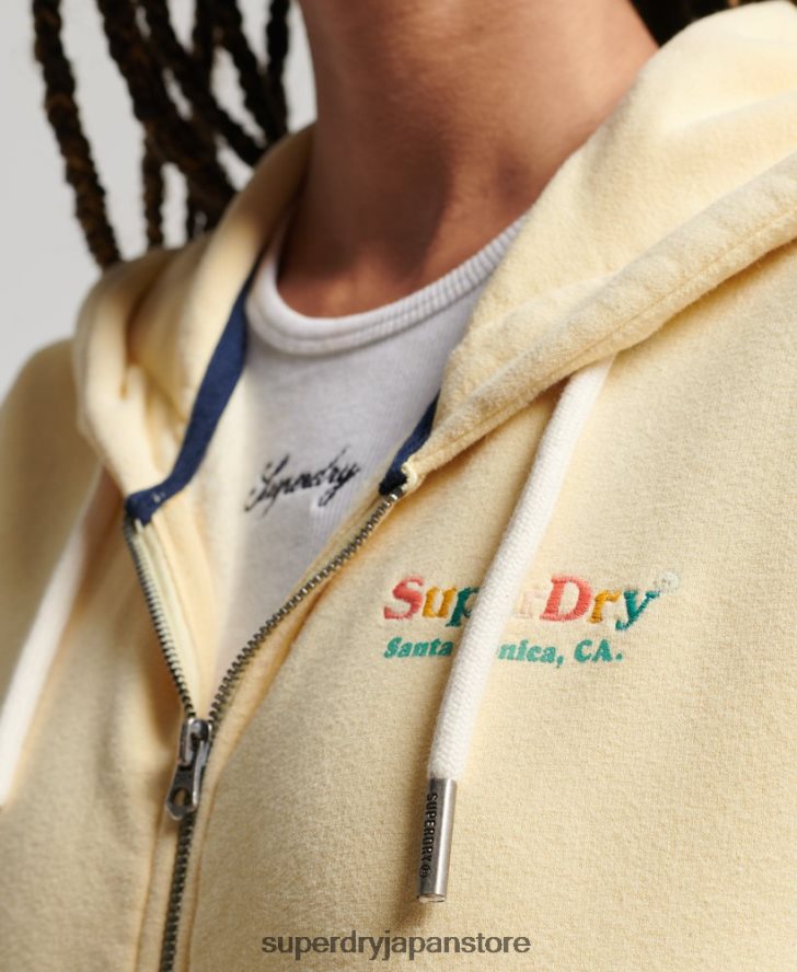 ヴィンテージ レインボー ジップ パーカー 女性 Superdry 衣類 黄色 2J62PZ2208