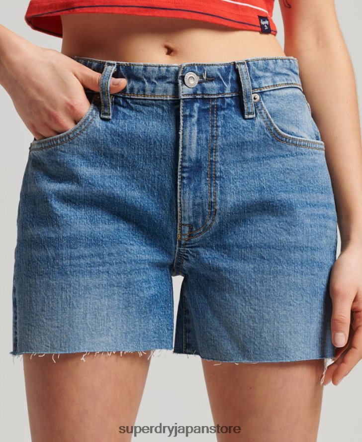 ミッドライズは短くカットオフ 女性 Superdry 衣類 濃紺 2J62PZ2212
