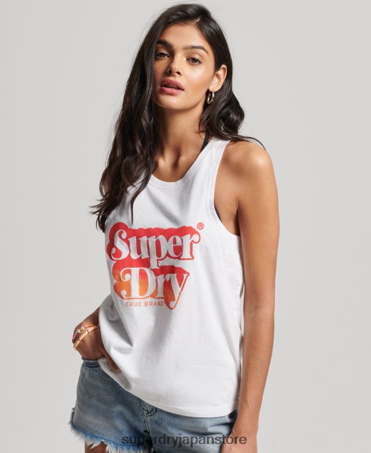 ヴィンテージシャドーベストトップ 女性 Superdry 衣類 白 2J62PZ2216