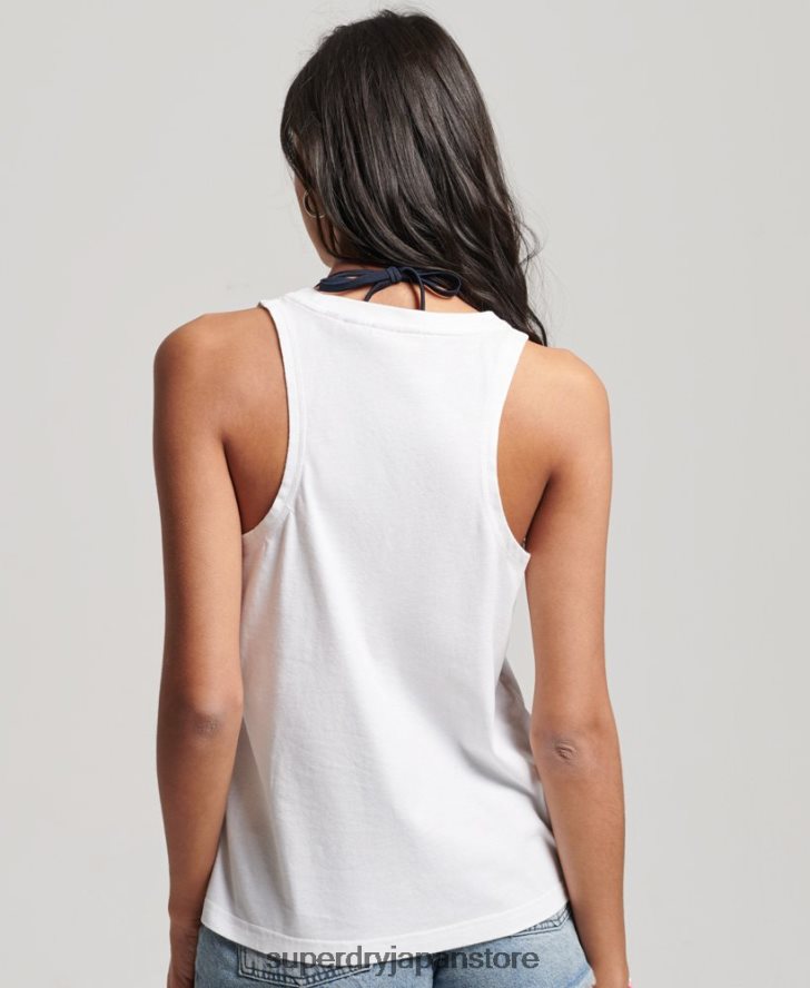 ヴィンテージシャドーベストトップ 女性 Superdry 衣類 白 2J62PZ2216