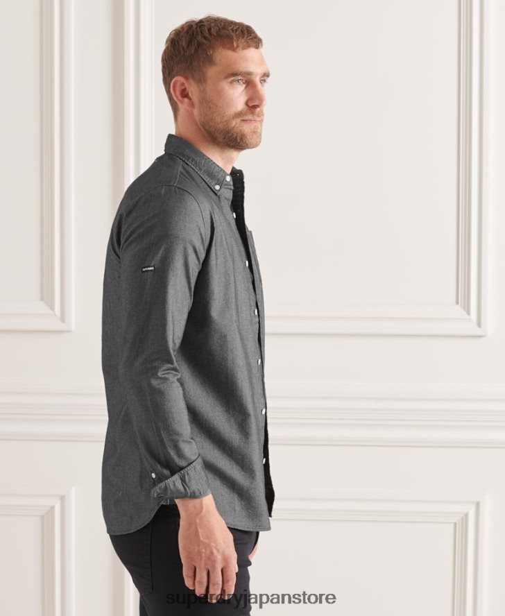 オーガニックコットンユニオックスフォードシャツ 男性 Superdry 衣類 黒 2J62PZ221