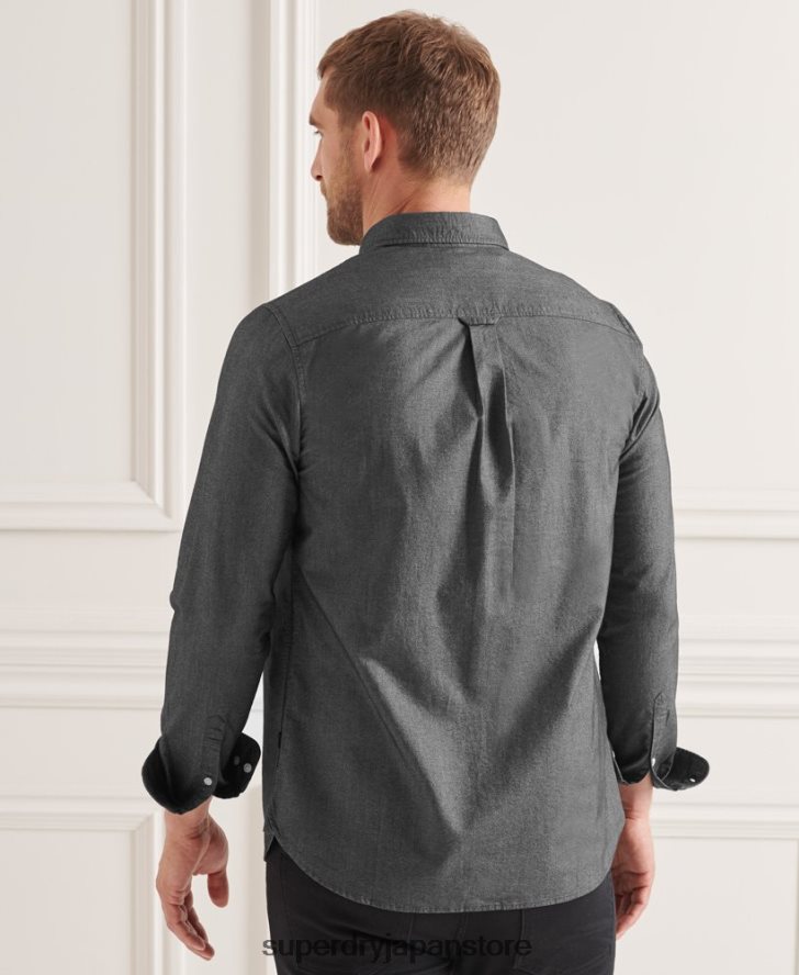 オーガニックコットンユニオックスフォードシャツ 男性 Superdry 衣類 黒 2J62PZ221