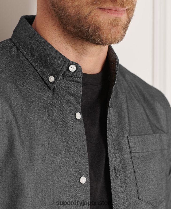 オーガニックコットンユニオックスフォードシャツ 男性 Superdry 衣類 黒 2J62PZ221