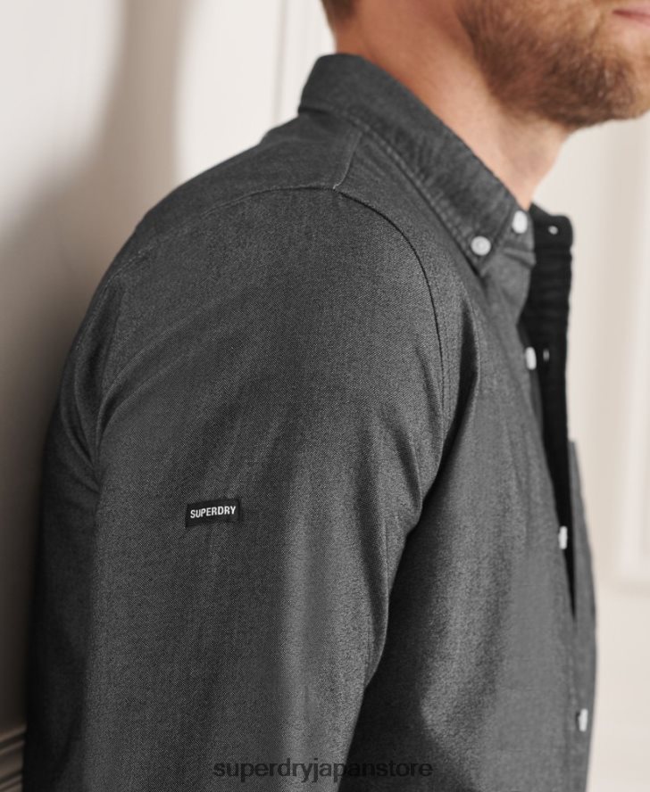 オーガニックコットンユニオックスフォードシャツ 男性 Superdry 衣類 黒 2J62PZ221