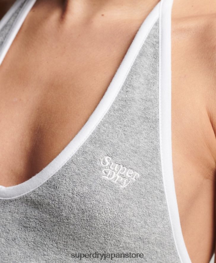 ヴィンテージホルターネックドレス 女性 Superdry 衣類 グレー 2J62PZ2222