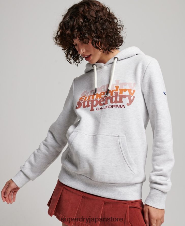 ヴィンテージスクリプトインフィルパーカー 女性 Superdry 衣類 ライトグレー 2J62PZ2223