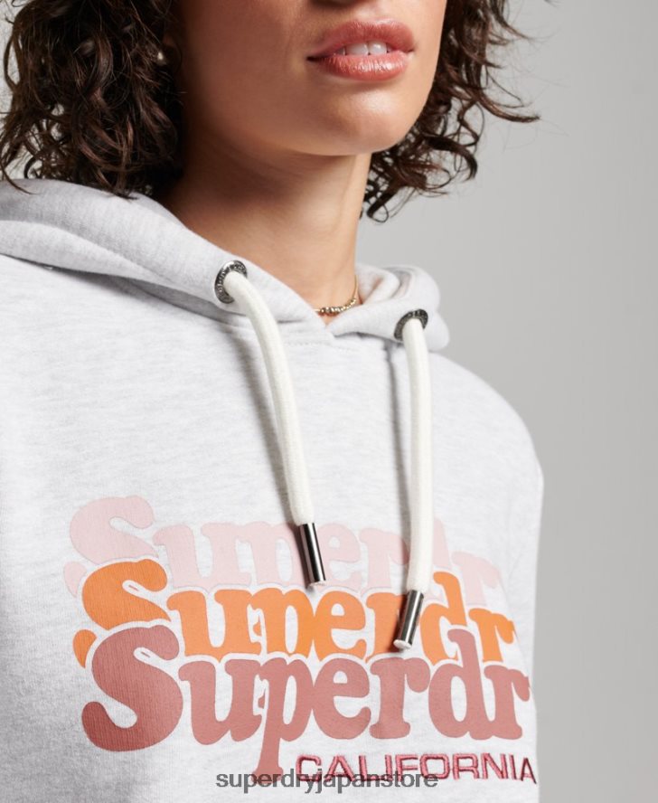 ヴィンテージスクリプトインフィルパーカー 女性 Superdry 衣類 ライトグレー 2J62PZ2223