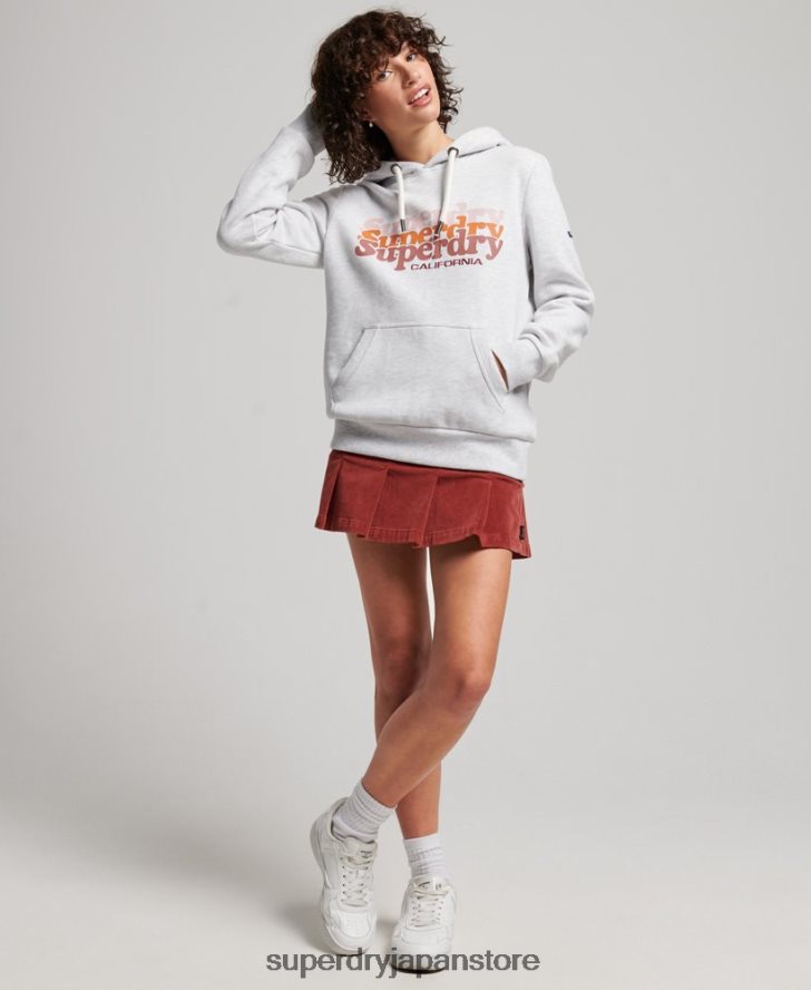 ヴィンテージスクリプトインフィルパーカー 女性 Superdry 衣類 ライトグレー 2J62PZ2223