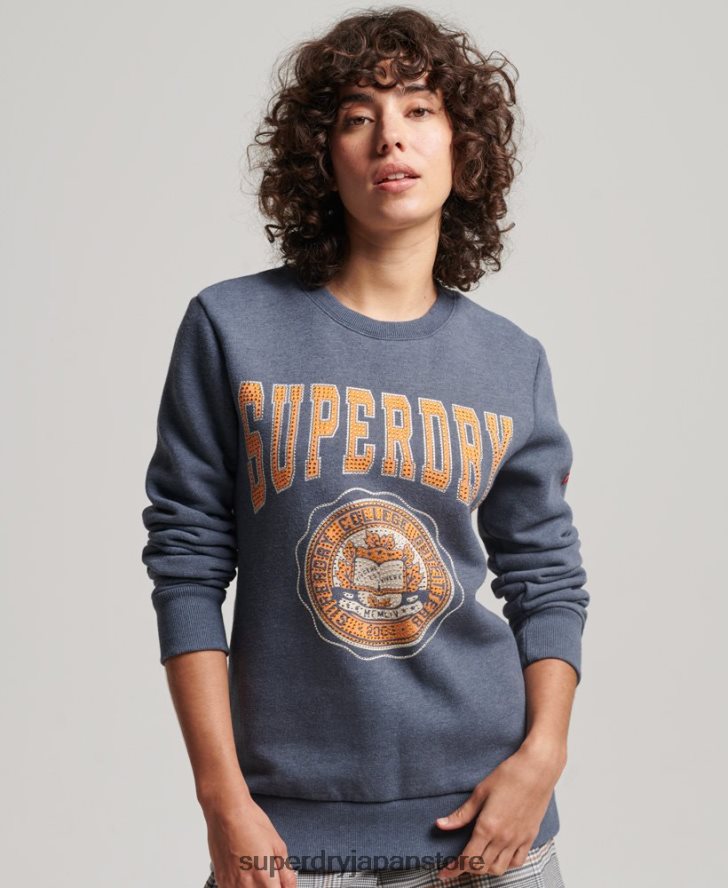 ヴィンテージ フランチャイズ クルー スウェットシャツ 女性 Superdry 衣類 青 2J62PZ2227
