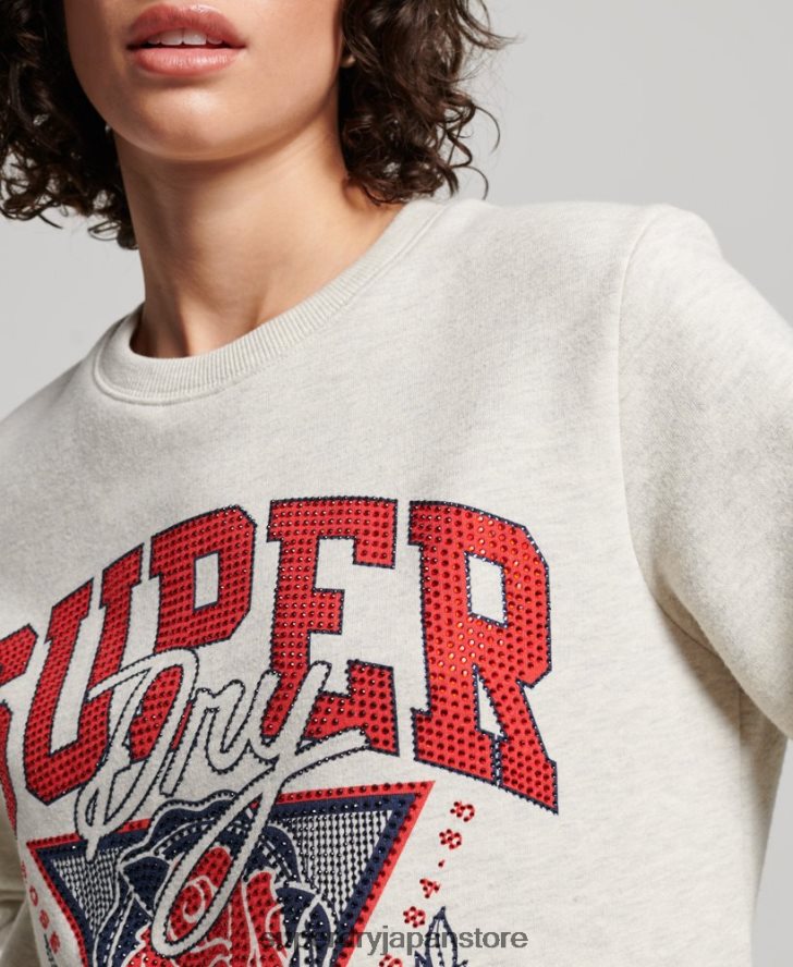 ヴィンテージ フランチャイズ クルー スウェットシャツ 女性 Superdry 衣類 クリーム 2J62PZ2228