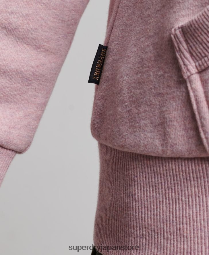 ヴィンテージロゴスクリプトジップパーカー 女性 Superdry 衣類 ピンク 2J62PZ2239