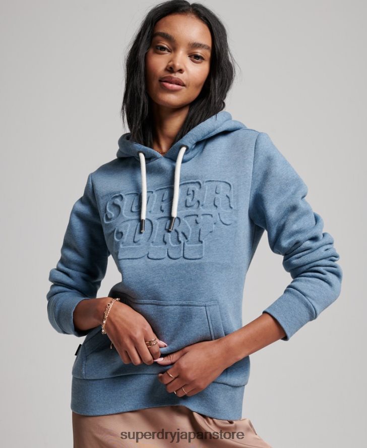 ヴィンテージクーパーエンボスパーカー 女性 Superdry 衣類 ライトブルー 2J62PZ2241