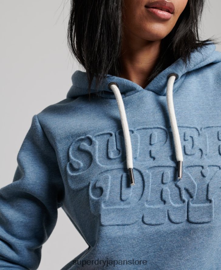 ヴィンテージクーパーエンボスパーカー 女性 Superdry 衣類 ライトブルー 2J62PZ2241