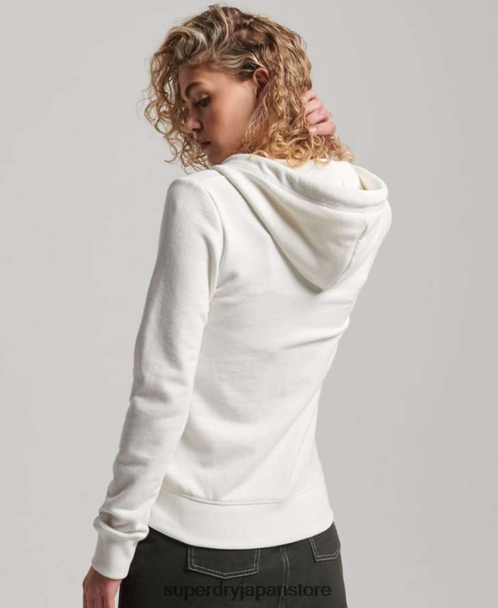 ヴィンテージロゴ刺繍ジップパーカー 女性 Superdry 衣類 白 2J62PZ2244