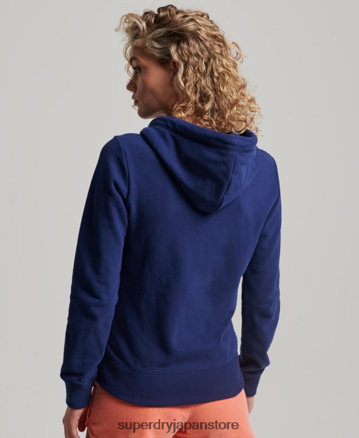 ヴィンテージロゴ刺繍ジップパーカー 女性 Superdry 衣類 青 2J62PZ2261