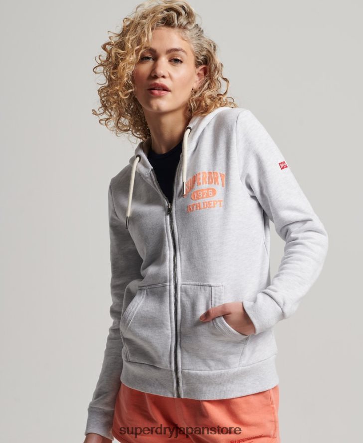 ヴィンテージ アスレチック ジップ パーカー 女性 Superdry 衣類 ライトグレー 2J62PZ2262