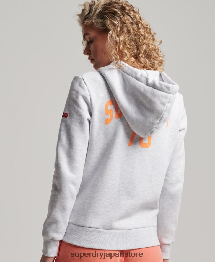 ヴィンテージ アスレチック ジップ パーカー 女性 Superdry 衣類 ライトグレー 2J62PZ2262