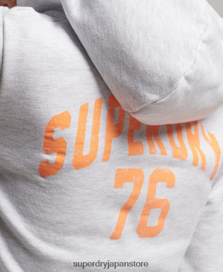 ヴィンテージ アスレチック ジップ パーカー 女性 Superdry 衣類 ライトグレー 2J62PZ2262
