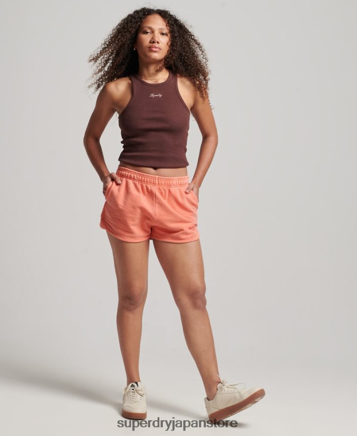 コアスポーツスウェットショーツ 女性 Superdry 衣類 コーラル 2J62PZ2268