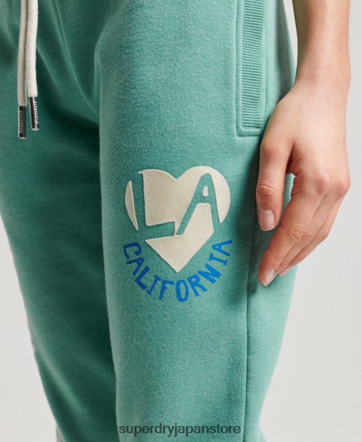 ヴィンテージ カリ カットアウト ジョガーパンツ 女性 Superdry 衣類 緑 2J62PZ2269