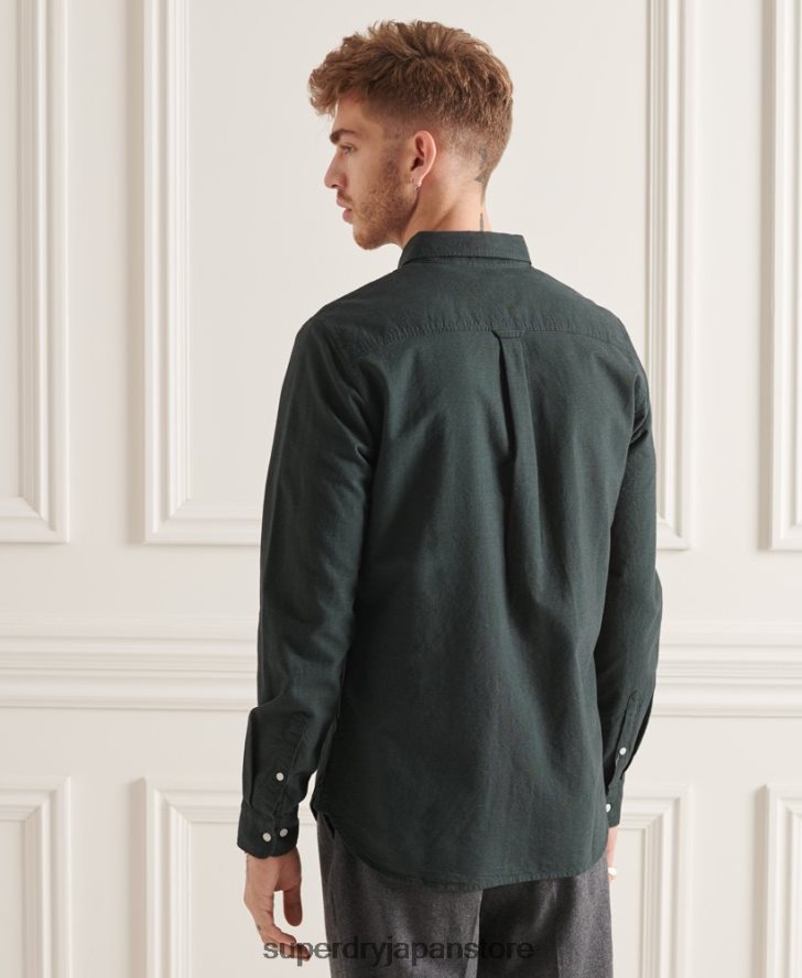 オーガニックコットンユニオックスフォードシャツ 男性 Superdry 衣類 緑 2J62PZ226