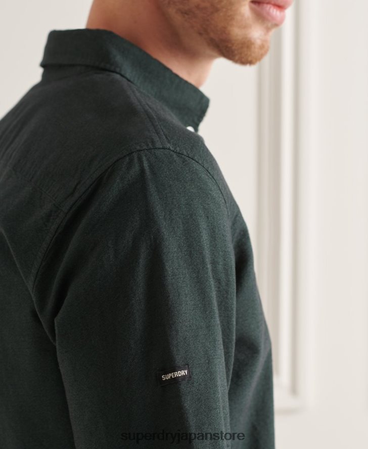 オーガニックコットンユニオックスフォードシャツ 男性 Superdry 衣類 緑 2J62PZ226