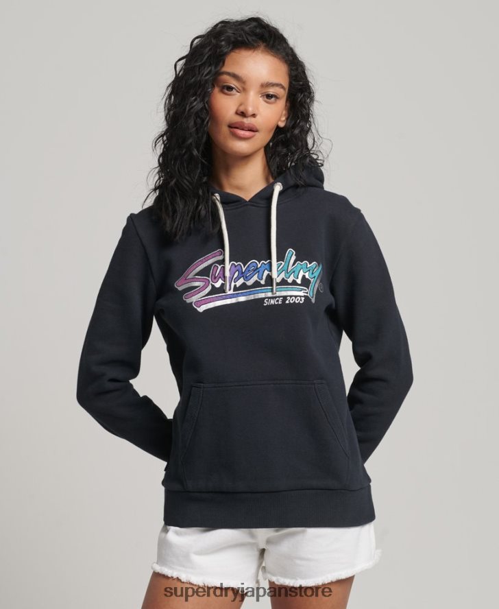ヴィンテージダウンタウンスクリプトパーカー 女性 Superdry 衣類 濃い灰色 2J62PZ2274