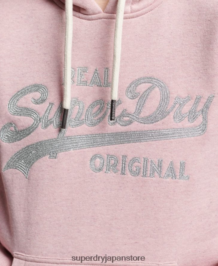 ヴィンテージロゴスクリプトカレッジパーカー 女性 Superdry 衣類 ピンク 2J62PZ2276
