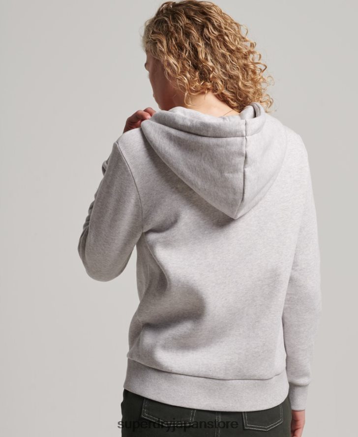 ヴィンテージロゴスクリプトジップパーカー 女性 Superdry 衣類 ライトグレー 2J62PZ2277