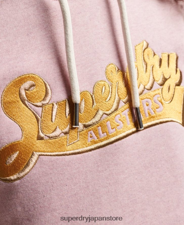ヴィンテージ スクリプトカレッジパーカー 女性 Superdry 衣類 ピンク 2J62PZ2281