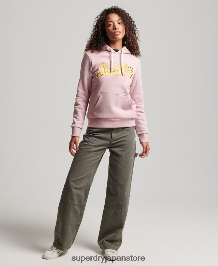 ヴィンテージ スクリプトカレッジパーカー 女性 Superdry 衣類 ピンク 2J62PZ2281