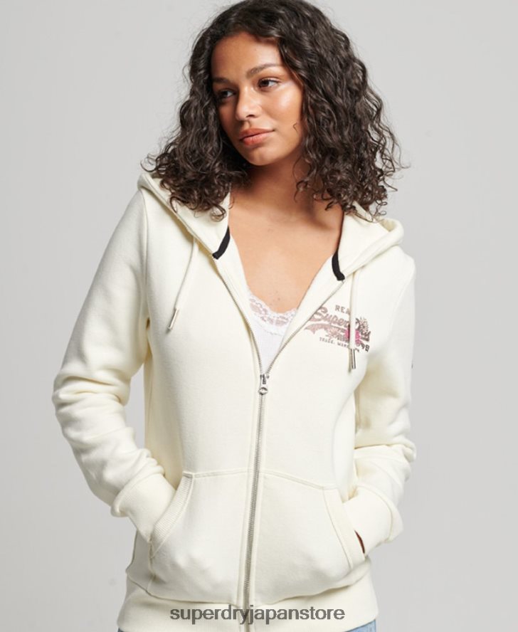 ヴィンテージロゴナラティブジップパーカー 女性 Superdry 衣類 ライトグレー 2J62PZ2282