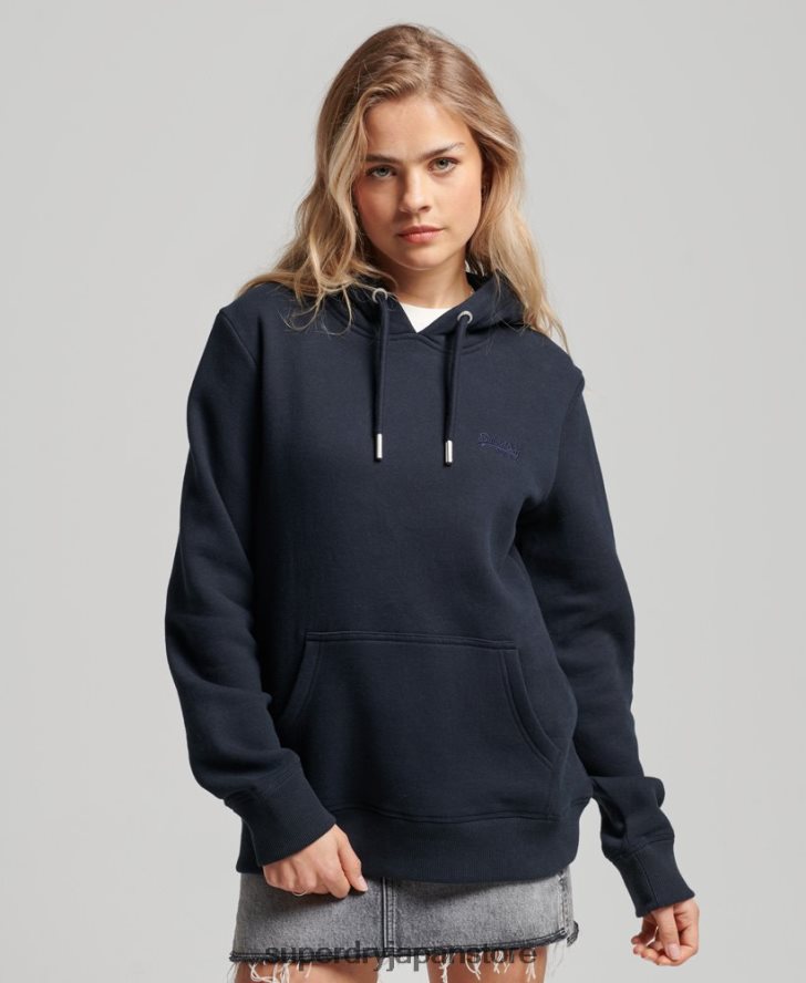ヴィンテージロゴ刺繍パーカー 女性 Superdry 衣類 海軍 2J62PZ2283