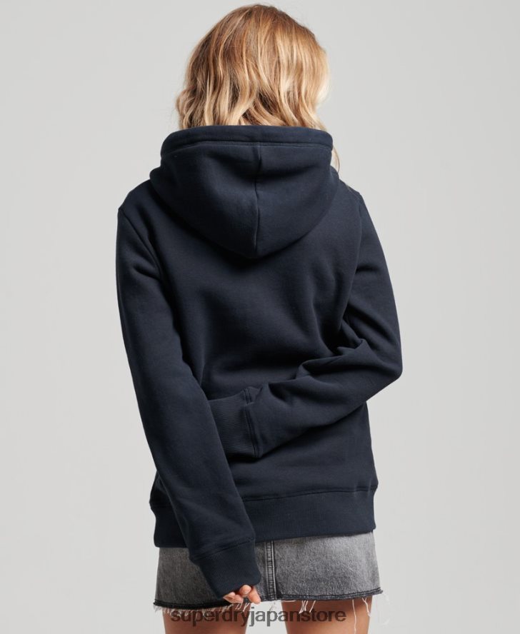 ヴィンテージロゴ刺繍パーカー 女性 Superdry 衣類 海軍 2J62PZ2283