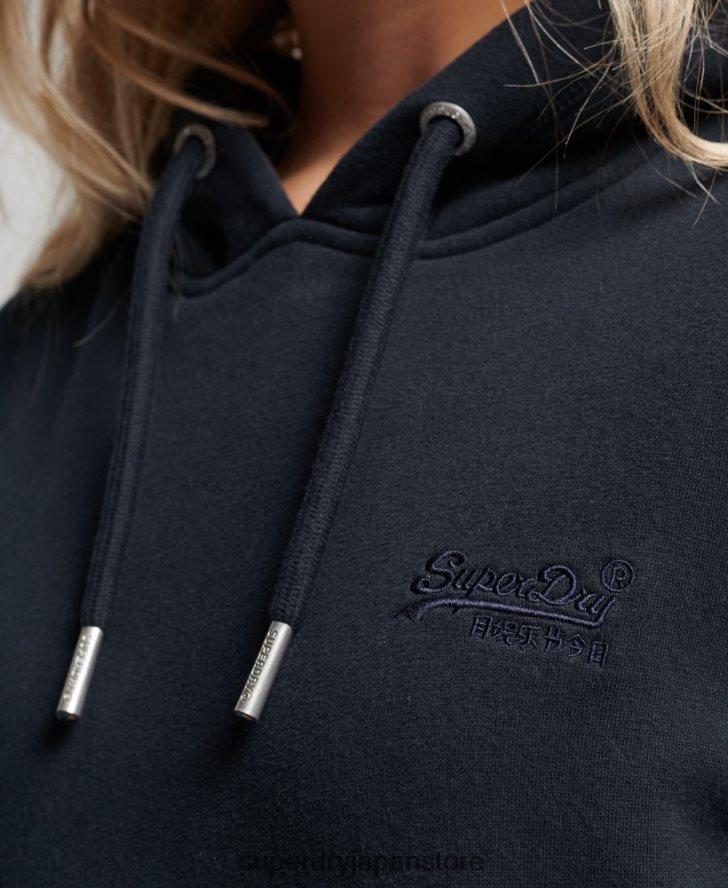 ヴィンテージロゴ刺繍パーカー 女性 Superdry 衣類 海軍 2J62PZ2283