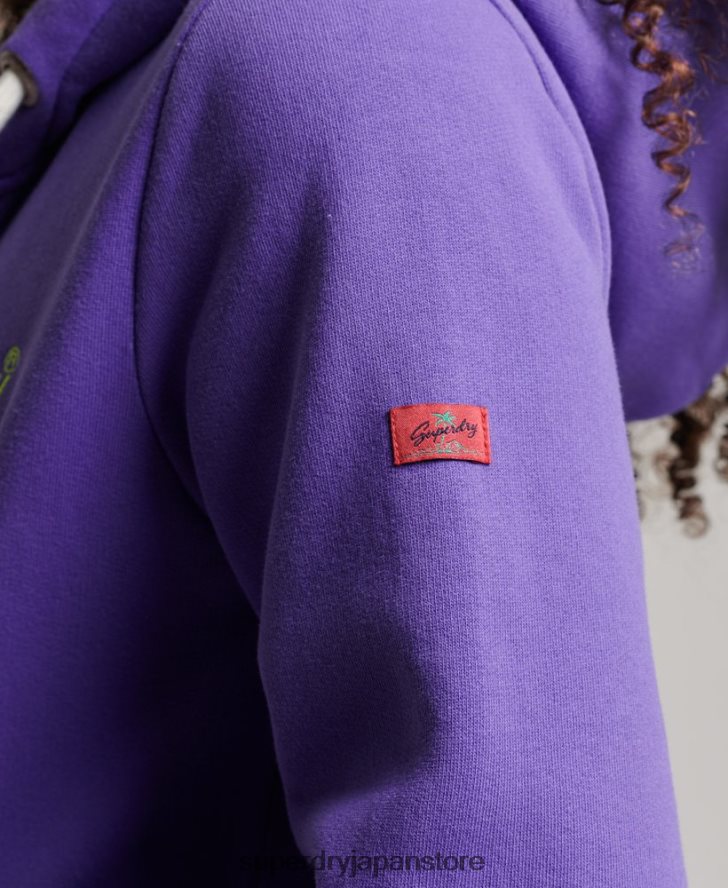 ヴィンテージロゴネオンジップパーカー 女性 Superdry 衣類 紫 2J62PZ2287