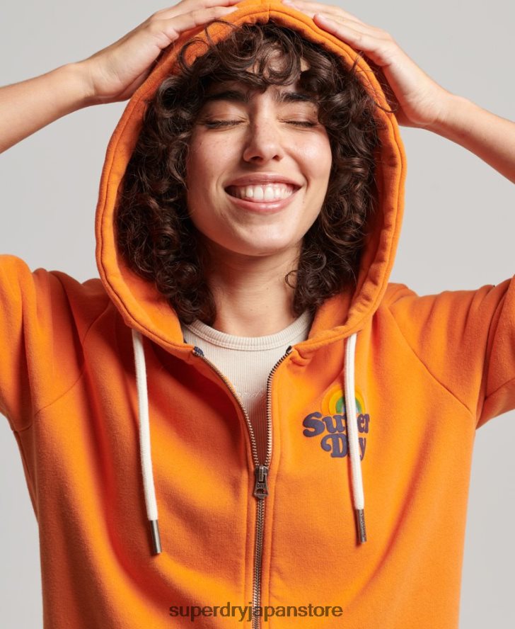 ヴィンテージ レインボー ジップ パーカー 女性 Superdry 衣類 オレンジ 2J62PZ2288